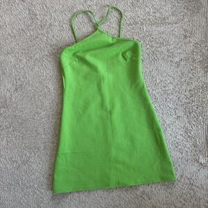 Vibrant Green Halter Dress